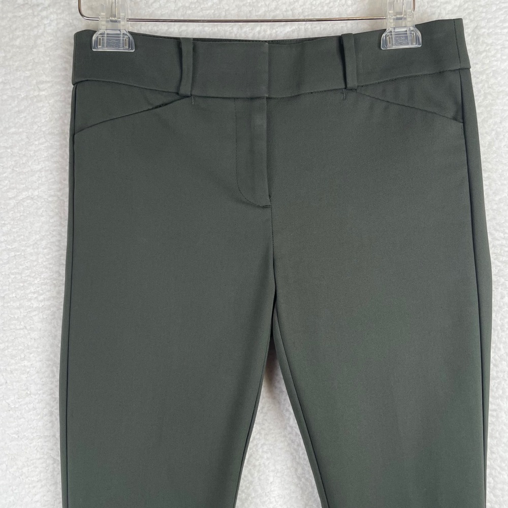 Loft Marisa Skinny Ankle Pants Womens 2 Dark Olive Green Stretch Work Trousers